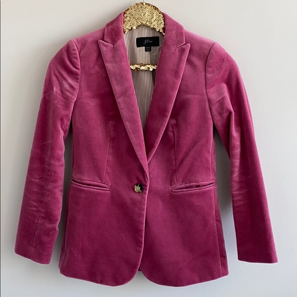 J.Crew Parker Pink Velvet Blazer - Picture 7 of 8